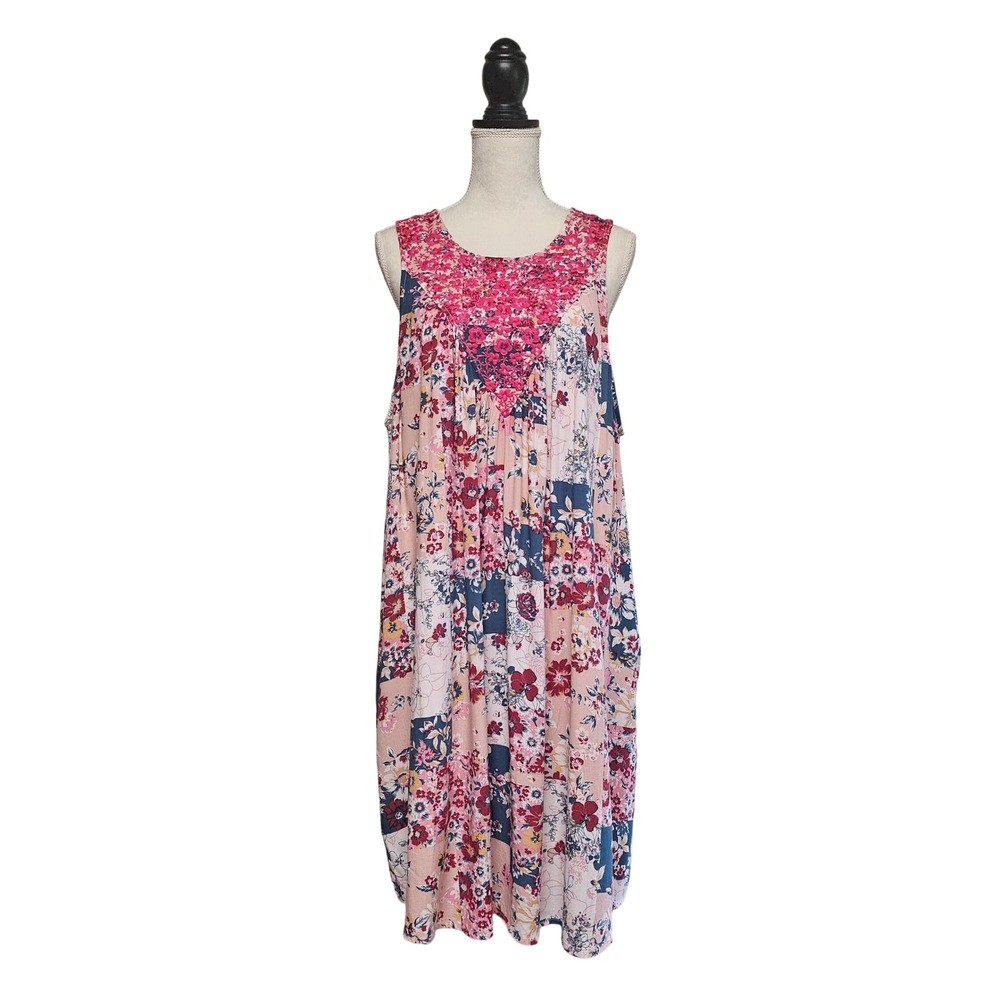 NWT Savanna Jane Floral Embroidered Patchwork Dress Size 1X Cottagecore Boho